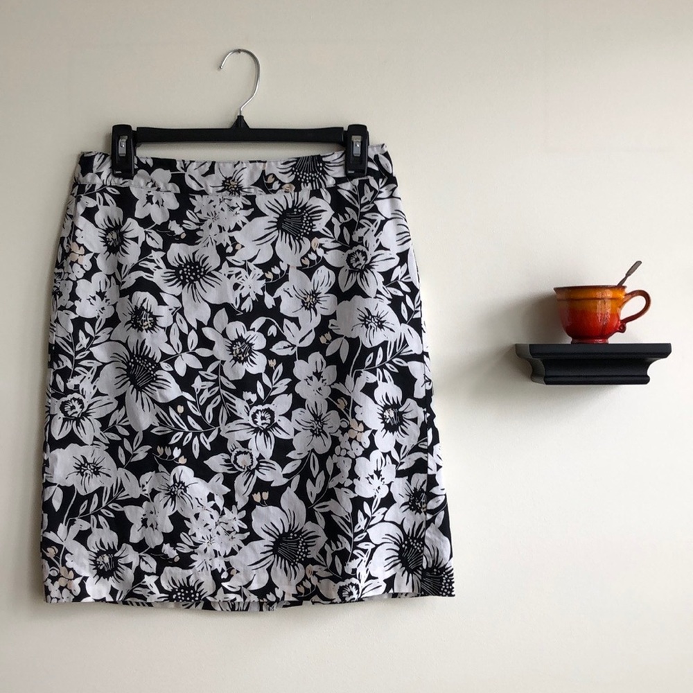 Cotton Floral Pencil Skirt